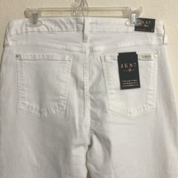 NWOT JEN7 by 7 for All Mankind Women's Slim Straight White Jean Pants Size 10 - Picture 2 of 7